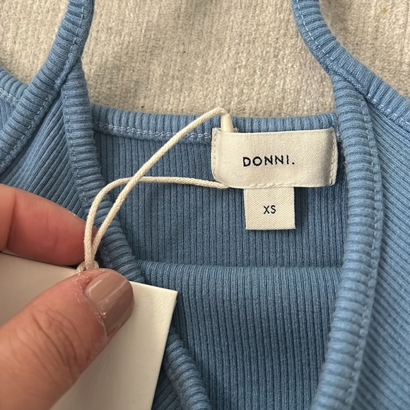 NWT DONNI. Ribbed Spaghetti Tank Top - Picture 9 of 9